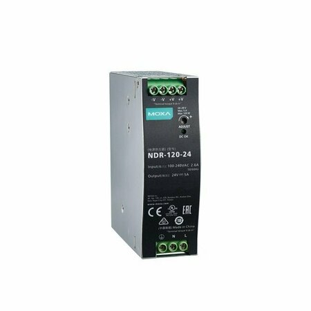 MOXA 120 W/5.0 A Din-Rail 24 Vdc Power Supply, Universal 90 To 264 Vac NDR-120-24